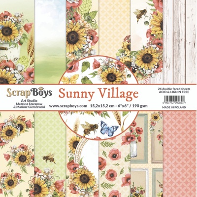 Obojstranné papiere "Sunny Village" na scrapbook 15,2x15,2 cm, 24 ks
