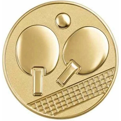 Emblém 50mm "Stolní tenis" zlatý 1065009