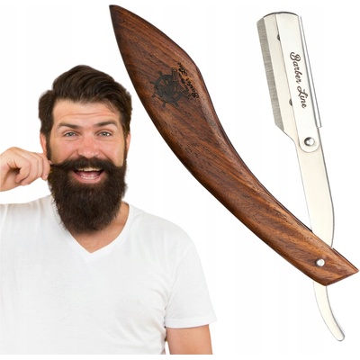 Eurostil Barber Line britva na holenie s drevenou rúčkou na 1/2 žiletky