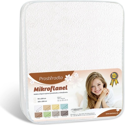 Brotex Prostěradlo mikroflanel bílé 180x200