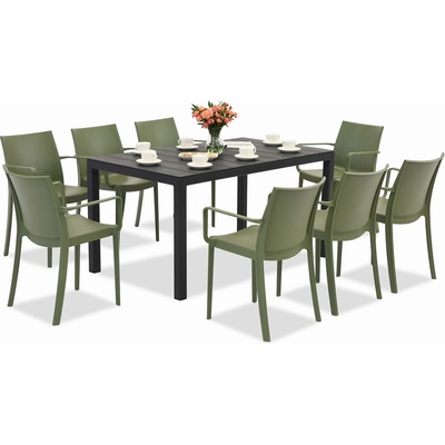 BICA Комплект градински мебели King/Victoria в антрацитно зелено за 8 души Bica (BC440ANT-8xBC351ZIE)