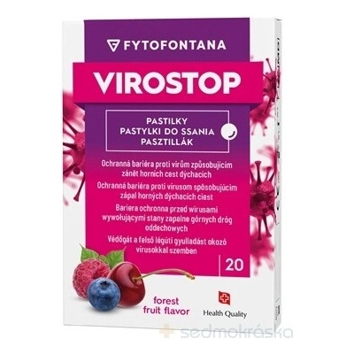 fytofontana VIROSTOP pastilky na cmúľanie príchuť lesné ovocie inov.2024 20 ks