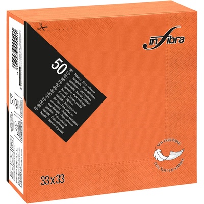 Celtex papírové ubrousky INFIBRA New Soft-touch 2V oranžová 33x33cm 50ks