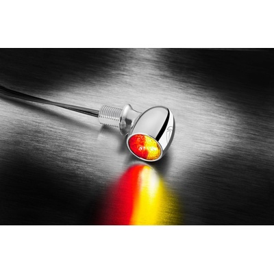 Miniblinkr / zadní světlo Atto® DF Kellermann - chromované tělo, čiré sklo