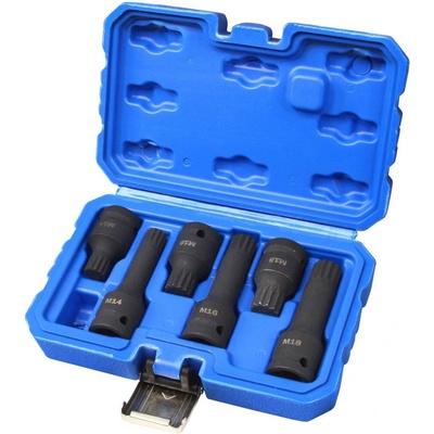 MAR-POL M66417 Hlavice rázové zástrčné 1/2" XZN(spline) M14, M16, M18, sada 6ks