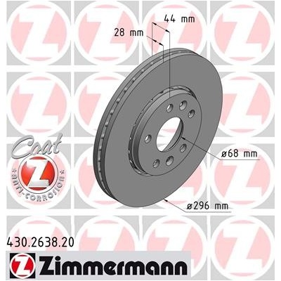 ZIMMERMANN Brzdový kotúč 430263820