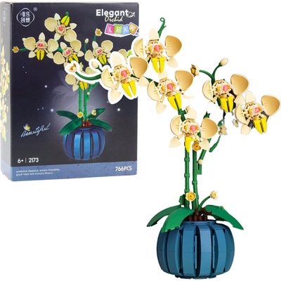 mamido Stavebnica orchidea v kvetináči 766 ks žltá