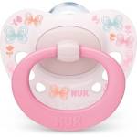 Nuk Силиконова залъгалка NUK - Signature, Розова с кутия за стерилизиране, 0-6 m (10730618_pink)