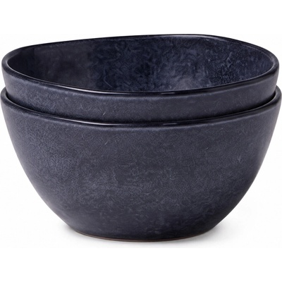 Clay Sada keramických hlubokých misek Storm temně modrá 18 x 9,5 cm 2 ks