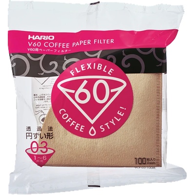 HARIO Хартиени филтри Hario - Неизбелен, V60-03 - 100 бр (VCF-03-100M)