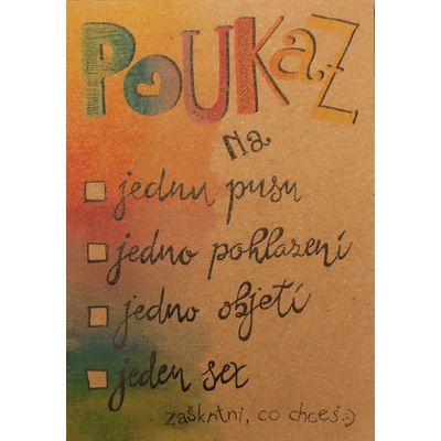 Přáníčko BeBechy - recyklovaný papír - Poukaz