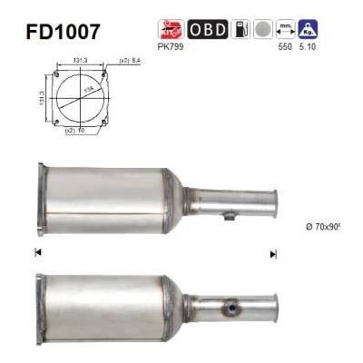 Filtr sazových částic, výfukový systém AS FD1007