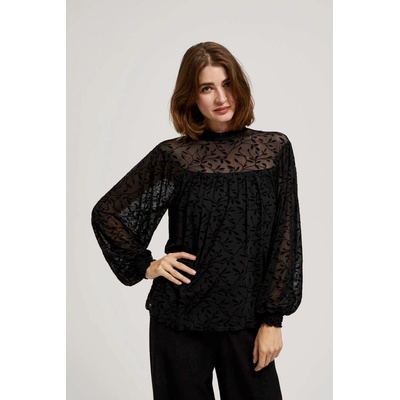 Moodo Черна блуза с накъсани ръкави Moodo Moodo | Cheren | ЖЕНИ | XS