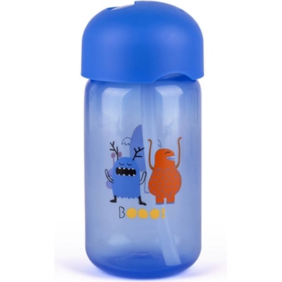 Suavinex Booo fľaška so slamkou modrá 340ml