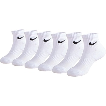 Nike Детски чорапи Nike Swoosh Performance Quarter Sock 6 Pack Childrens - White