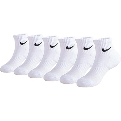 Nike Детски чорапи Nike Swoosh Performance Quarter Sock 6 Pack Childrens - White
