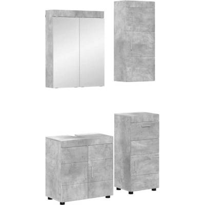 vidaXL Комплект мебели за баня TULUM 4 pcs Циментено сиво (3398047)
