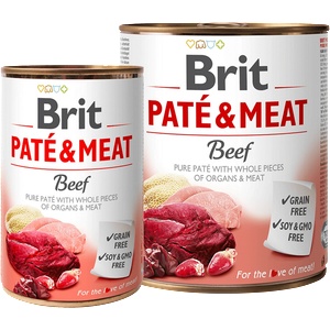 Brit Консерва brit patÉ & meat - beef - консервирана храна за кучета с 27% прясно телешко месо и 23% пуешко месо