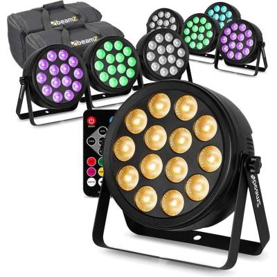 BeamZ sada 8 BCC165 LED PAR vo flightbagu - 14x 4W RGBAW-UV LED - Vrátane diaľkového ovládania