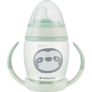 KikkaBoo Чаша със силиконов накрайник Kikkaboo 200мл Happy face - Mint (31302030071)