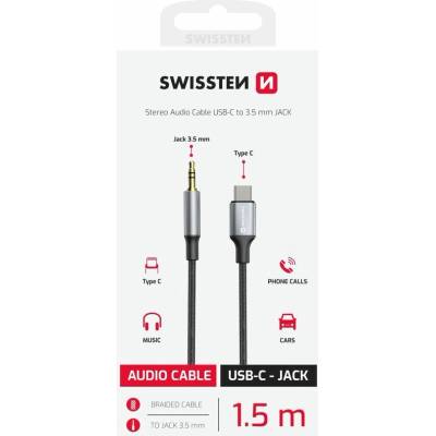 Swissten adaptér USB-C/JACK 1,5M černý – Zboží Živě