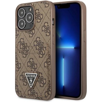 GUESS Кейс Guess GUHCP13LP4TPW за iPhone 13 Pro / 13 6.1"", кафяв / кафяв, твърд, 4G Triangle Logo Cardslot (KXG0057146)