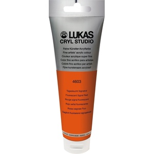 LUKAS Cryl Studio Plastic Tube АКРИЛНА боя Fluorescent Signal Red 125 ml 1 бр (746030012)