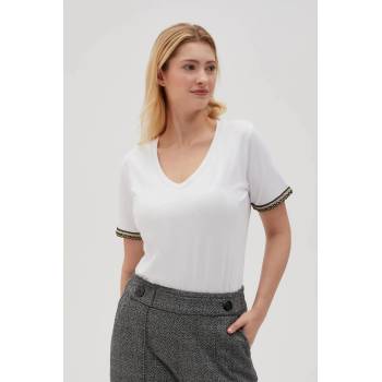 Moodo Бяла базова тениска с V-образно деколте Moodo | Byal | ЖЕНИ | XS