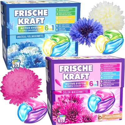 Frische Kraft kapsule na pranie pre biele farby 6v1 44 PD