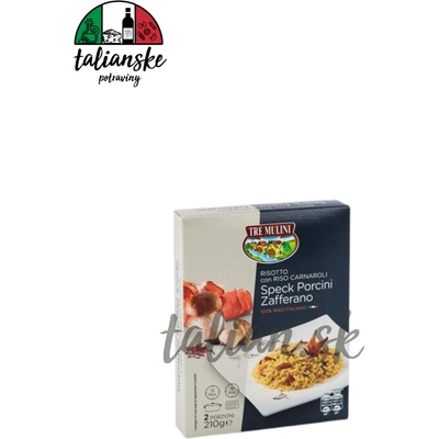 Tre Mulini Rizoto speck, hríby, šafrán s ryžou carnaroli 210 g