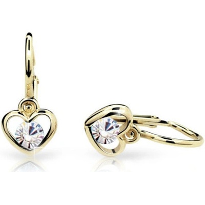 Cutie Jewellery dětské náušnice zlaté srdíčka C1943Z White