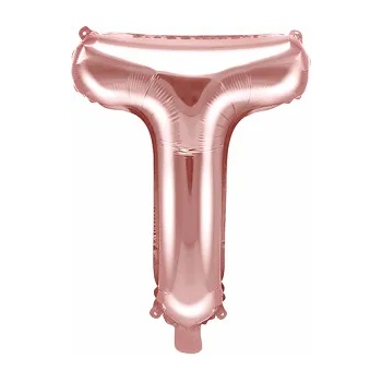 Image 1 of PartyDeco Балон от фолио Mini - Буква Т 35см розово златен