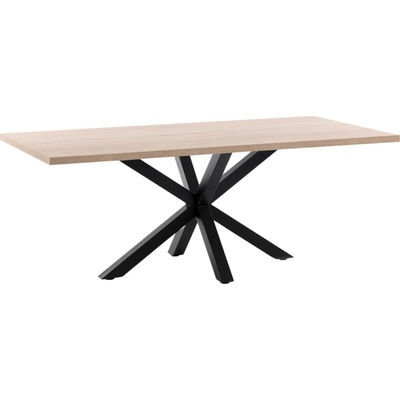 Kave Home Dubový jídelní stůl Argo černá podnož 180 x 100 cm