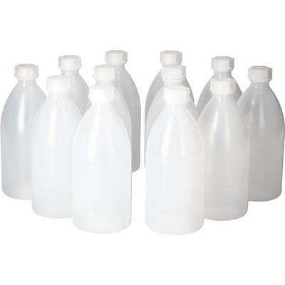 Lahve s úzkým hrdlem z LDPE, se šroubovacím uzávěrem, 500 ml, 12 kusů
