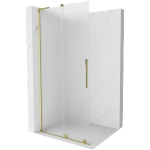 Mexen Velar L плъзгаща се душ стена Walk-in 90 x 200 см, матирано 8 мм, златно - 871-090-003-33-50 (871-090-003-33-50)