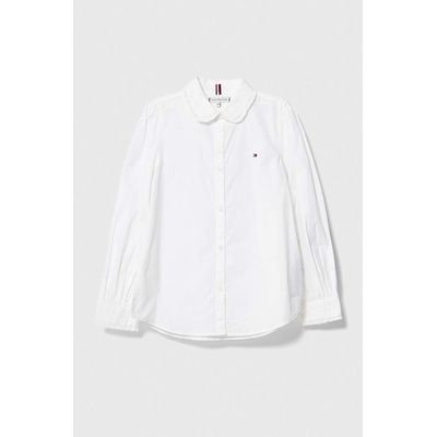 Tommy Hilfiger Детска памучна риза Tommy Hilfiger в бяло (KG0KG07414.128.176.9BYX)