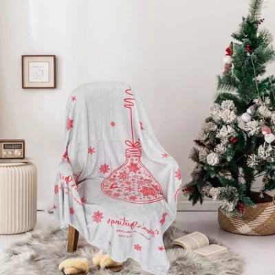 TiaHome Vánoční deka Christmas time šedá 200x230