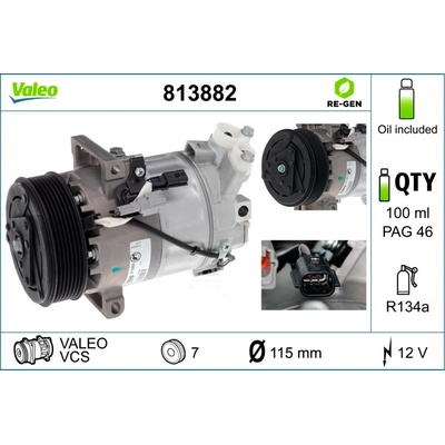 Kompresor klimatizace VALEO 813882