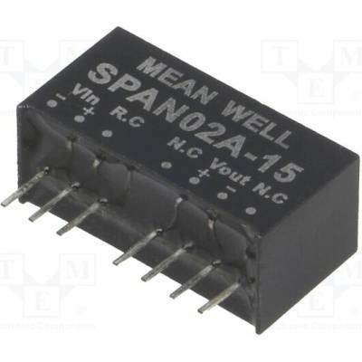 MEAN WELL SPAN02A-15 Měnič: DC/DC; 2W; Uvst: 9÷18VDC; Uvýst: 15VDC; Ivýst: 0÷134mA; SIP8