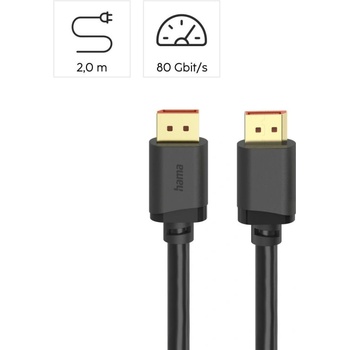 Hama Кабел HAMA DisplayPort DP 2.1, 2м, 16K Ultra-HD 80Gbit/s - HAMA-202032 (HAMA-202032)