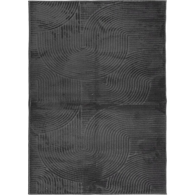 Килим " IZA" с къс косъм, скандинавски вид, антрацит, 240x340 см