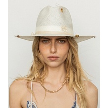 Ruslan Baginskiy Chain Strap Straw Fedora Hat