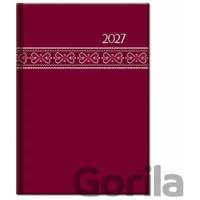Spektrum grafik FOLK A5 Týždenný 2027 bordový