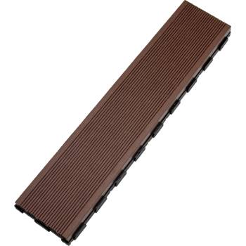 NIKA Универсална декинг плочка wpc 59.2х13.4 см, цвят тиково дърво (fr-dt 82618)