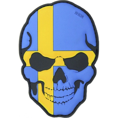 Gumová nášivka 101 Inc Skullhead vlajka Švédsko - farebná