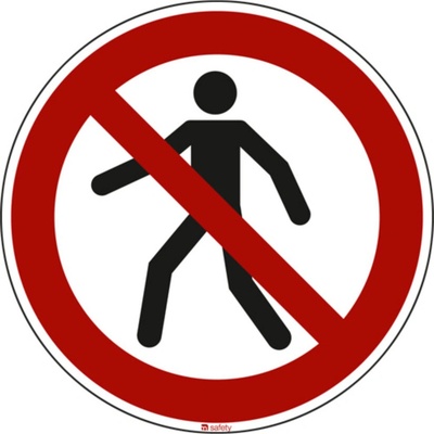 Značka Chodcom vstup zakázaný, ISO 7010, samolepka, , 100 mm, 10 ks