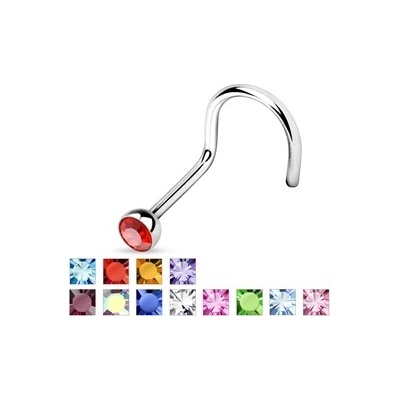 Piercingate piercing do nosu s kamínkem PNO00224 modrá