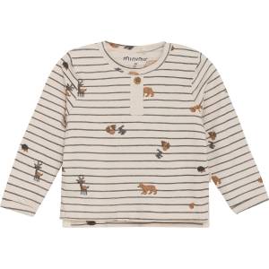 Minymo Детска блуза с дълъг ръкав Minymo Kid's T-Shirt L/S AOP No. 114063 Longsleeve - Sandshell - размер 68 (EU) (704-5694-0112)