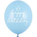 Party Deco Латексови Балони, Светло Синьо ''Happy Birthday'' 30см (SB14P-244-011)