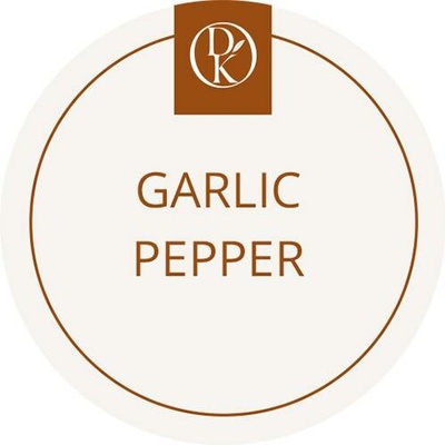 Davídkovo koření Etiketa Garlic Pepper béžová průměr 4,5 cm 1 ks